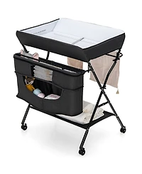 Gouun Portable Adjustable Height Newborn Nursery Organizer with Wheel
