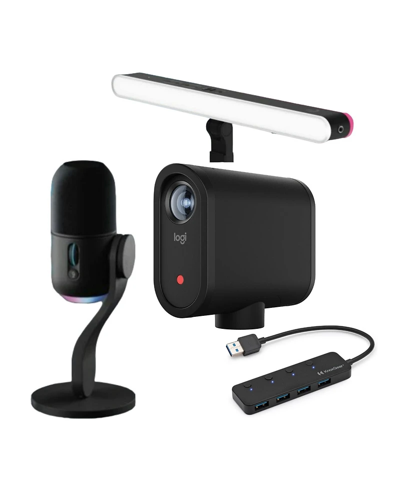 Logitech Yeti Gx Rgb Lightsync-Powered Microphone, Camera, 4 Port Usb Hub
