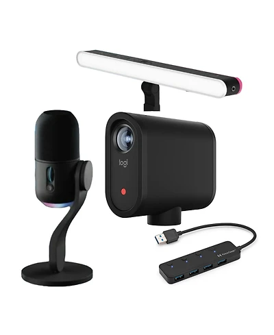 Logitech Yeti Gx Rgb Lightsync-Powered Microphone, Camera, 4 Port Usb Hub