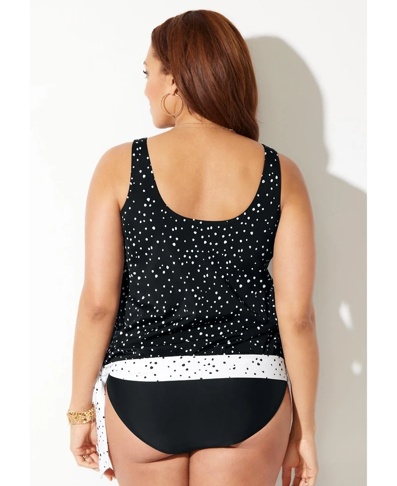 Swimsuits for All Women's Side Tie Blouson Tankini Top