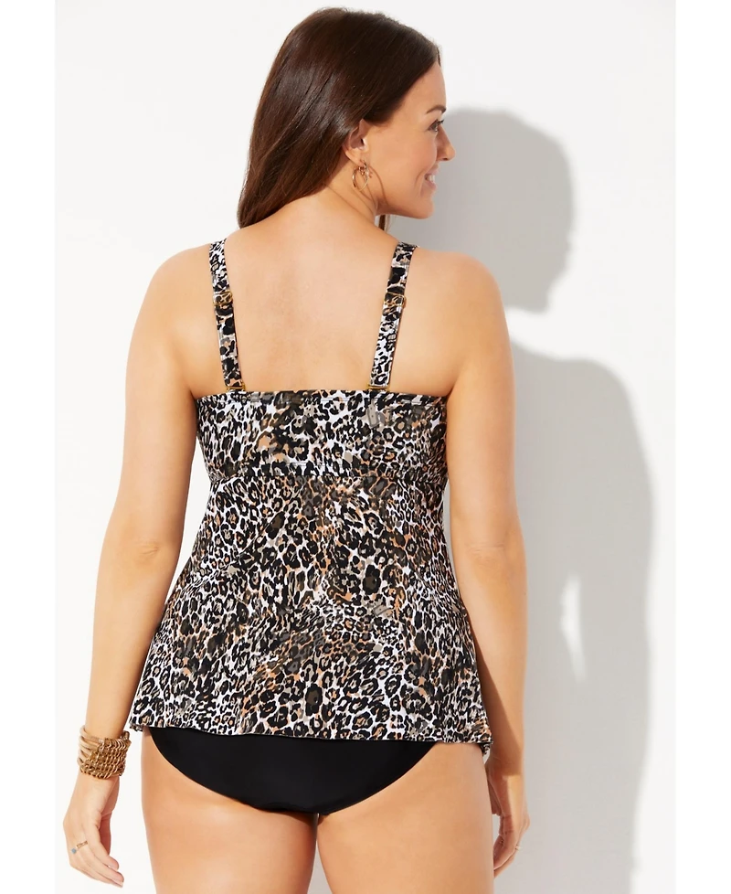 Swimsuits for All Women's V-Neck Twist Tankini Top