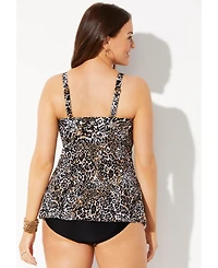 Swimsuits for All Women's V-Neck Twist Tankini Top