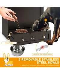 Pet Feeder Station with Stainless Steel Bowl