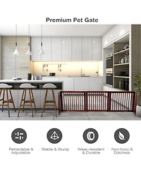 Folding Adjustable Free Standing 3 Panel Wood Fence