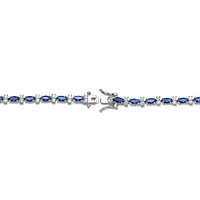 White Gold Plated with Colored Cubic Zirconia Tennis Bracelet
