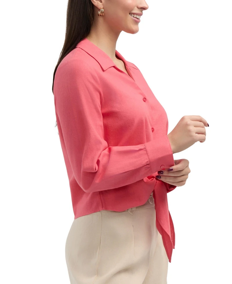 Ellen Tracy Women's Tie Front Shirt