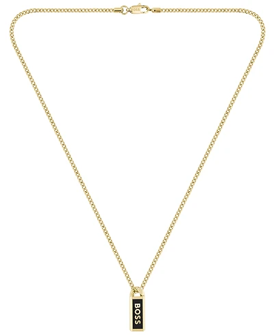 Hugo Boss Men's Kassy Emblem Ionic Gold-Plated Pendant Necklace