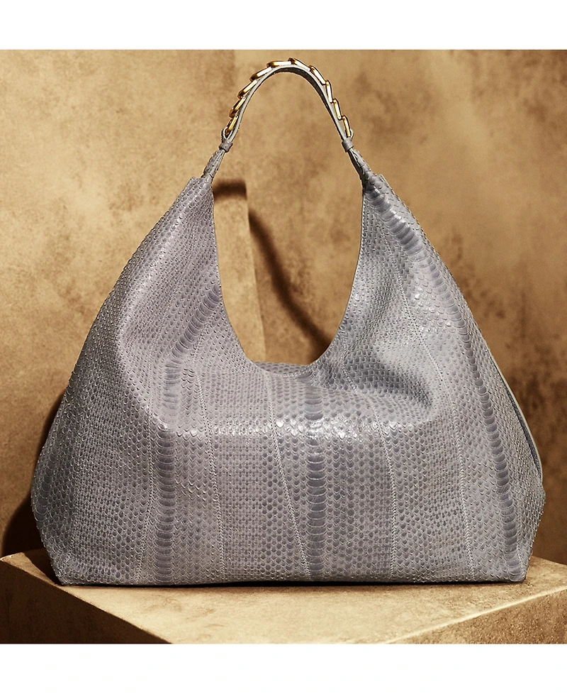 Donna Karan New York Bellmore Extra Large Skipper Snake Hobo with Bezel Strap