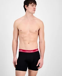 Calvin Klein Men's Microfiber Plus Moisture-Wicking Boxer Briefs, Pack of 3