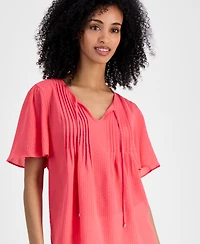 Tommy Hilfiger Women's Gingham Pintucked Top