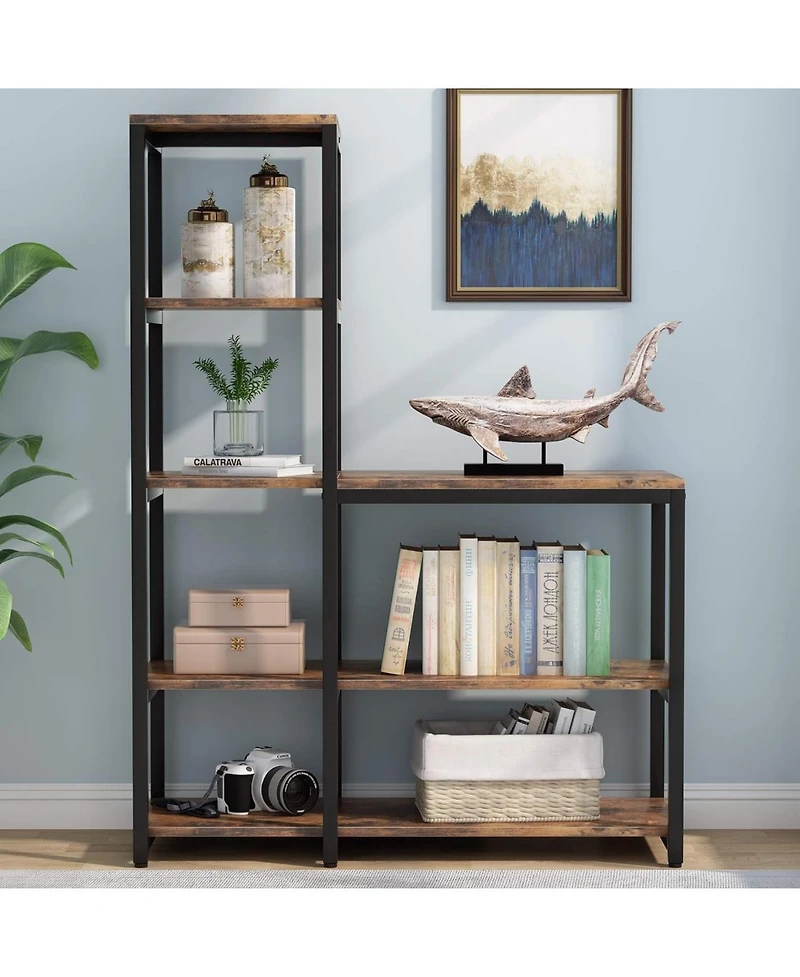 Tribesigns 5-Tier Bookshelf, Ladder Corner Bookshelves Etagere Bookcase, 8 Shelves Display Rack Storage Shelf for Living Room Home Office