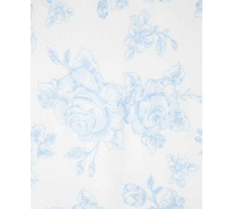 Little Me Baby Girls Blue Roses Cotton Burp Cloth & Bibs, 3 Piece Set