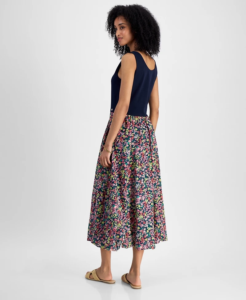Tommy Hilfiger Women's Mixed Media Floral Dress