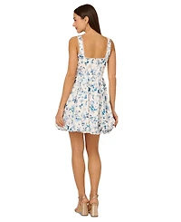 Adrianna by Papell Women's Floral Balloon-Hem Dress