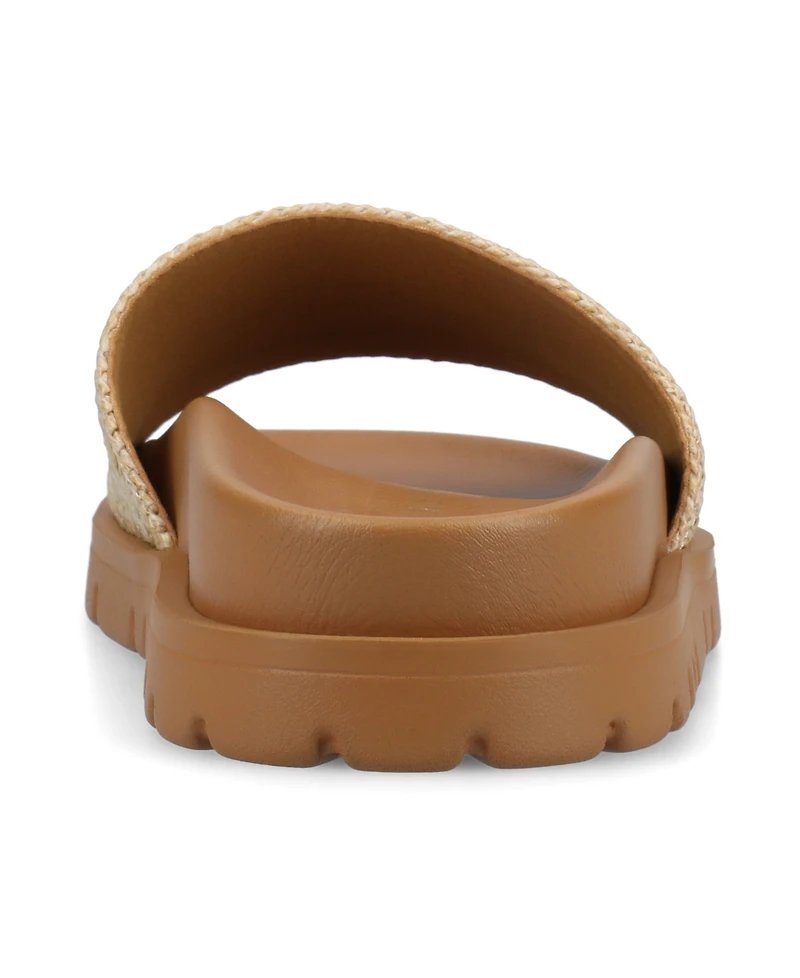 Journee Collection Women's Starr Slide Footbed Flat Sandals
