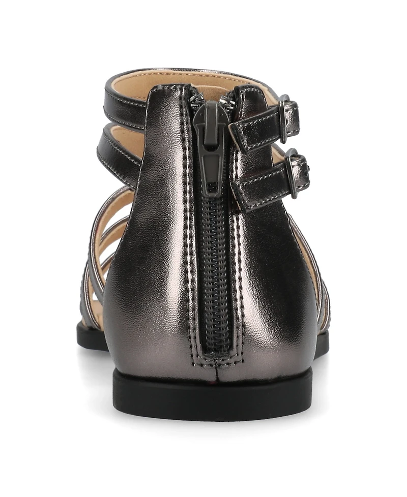 Journee Collection Women's Genneva Zipper Flat Sandals