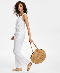 Charter Club Women's 100% Linen Drawstring Pants, Created for Macy's