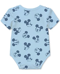 Disney Baby Boys Mickey Mouse Short-Sleeve Bodysuits, Set of 3