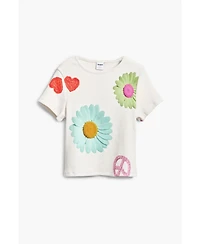 Desigual Girls Girls's Ribbed floral T-shirt