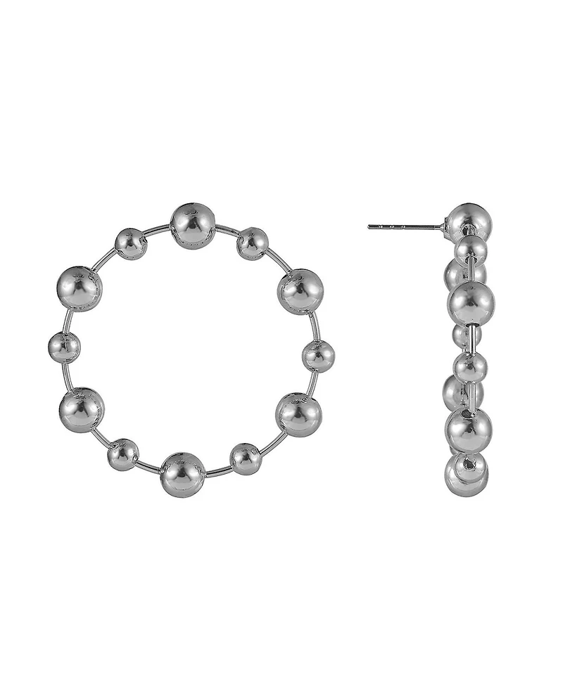 Laundry by Shelli Segal Silver Tone Ring Drop Earrings