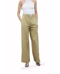 Nocturne Women's Metal Buckle Detailed Belted Pants