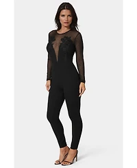 Bebe Women's Lace Applique Catsuit