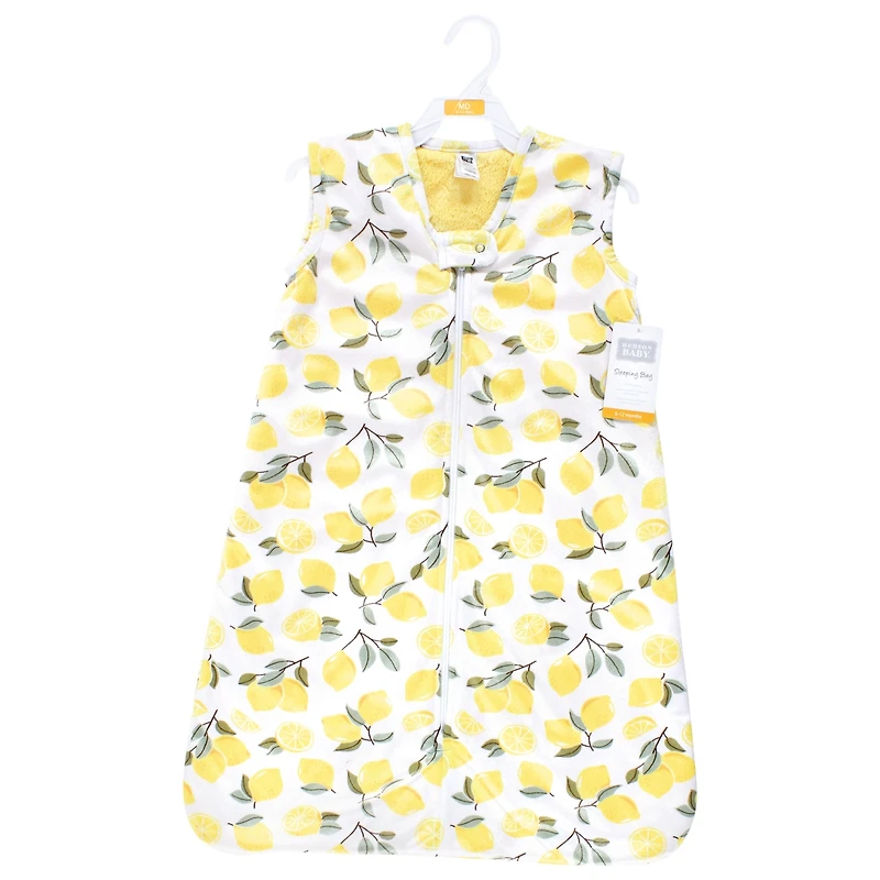 Hudson Baby Girls Plush Faux Fur Sleeping Bag, Wearable Blanket