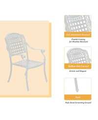 Patio Chairs set of 2 Cast Aluminum Patio Furniture Outdoor Patio Chairs Metal Patio Chairs Garden Chair for Indoor Outdoor Bistro Chairs for Balcony