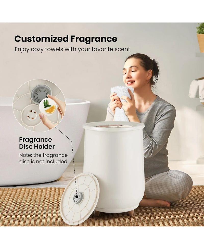 23L Large Luxury Bucket-Style Towel Warmer with Fragrant Disc Holder