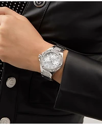 Guess Women's Multifunction Silver-Tone Stainless Steel Watch, 38mm