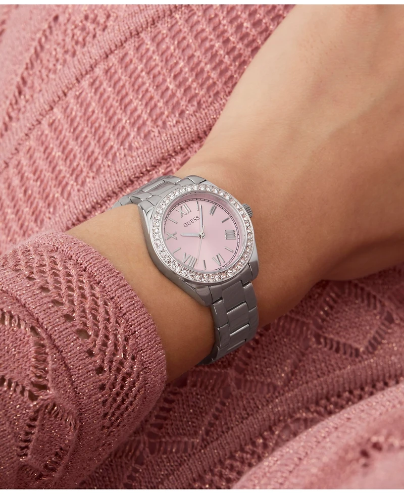Guess Women's Analog Silver-Tone Steel Watch, 30mm