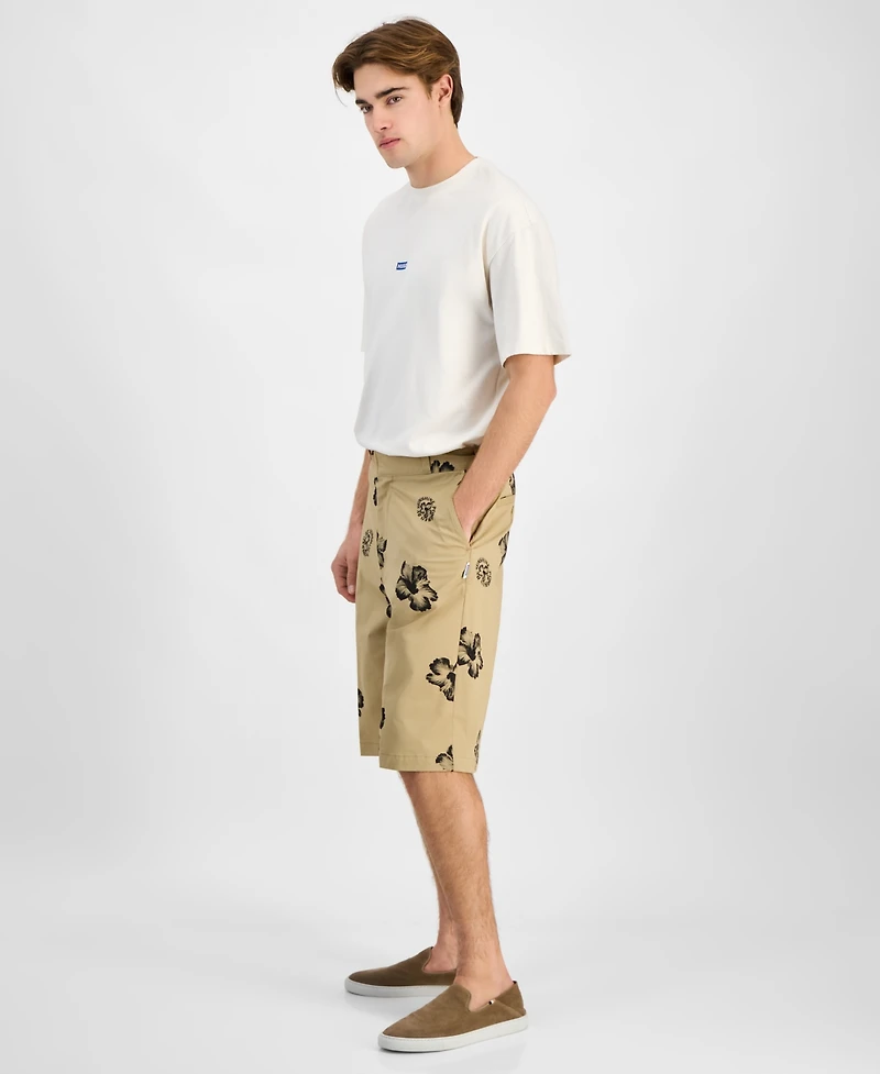 Hugo by Boss Men's Damo242 Baggy-Fit Stretch Floral 13" Shorts
