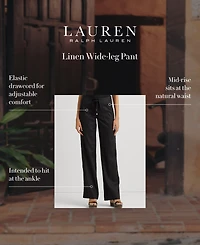 Lauren Ralph Wide-Leg 100% Linen Pants