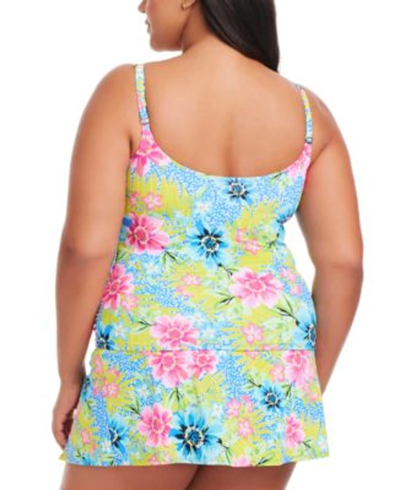 Bleu Rod Beattie Plus Size Lets Get Away Tankini Top Skirted Bottoms