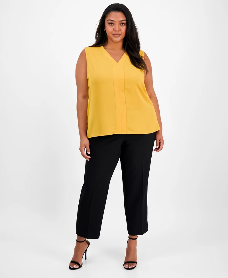 Kasper Plus Sleeveless V-Neck Blouse