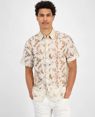 Guess Men's Regular-Fit Devore Floral Shirt