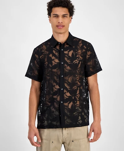 Guess Men's Regular-Fit Devore Floral Shirt