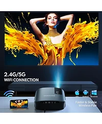 Elephas Projector 4K With WiFi And Bluetooth Supported, Fhd 1080P Mini Projector For Outdoor Moives, 5G Video Projector For Home Theater Dolby Audio Z