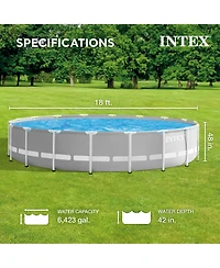 Intex Prism Frame Above Ground 18' x 48" Pool Set w/ 6 Replacement Filters