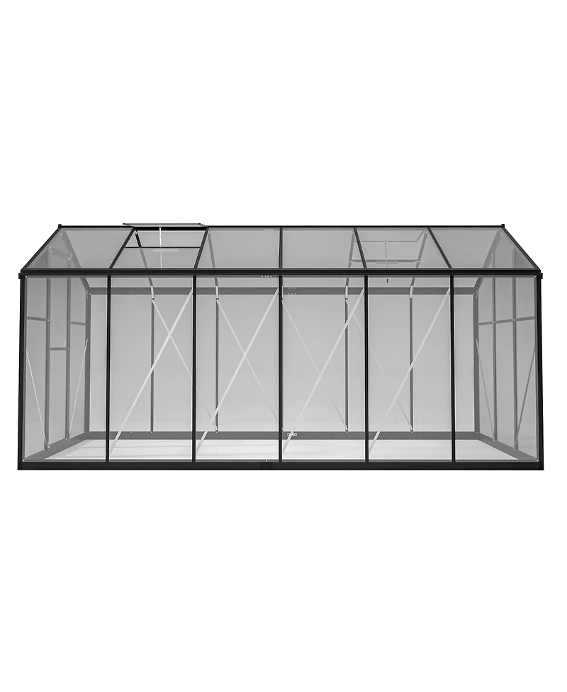 Streamdale Large Green House 6' x 12' Double Flush Door Polycarbonate Greenhouse