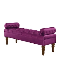 Streamdale Velvet Tufted Bed Bench for Bedroom and Entryway