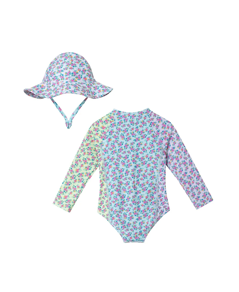 Infant Girls Floral Print Rash Guard