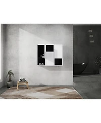 12" Bathroom Side Cabinet,3-Soft Close Doors,Float Mounting Design,123(Kd-Packing)
