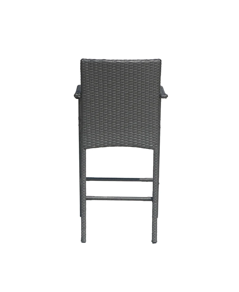 Streamdale Cascada Outdoor Wicker Barstool Chairs Set of 2 (Gray/Multi-Brown)