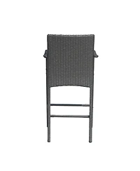Streamdale Cascada Outdoor Wicker Barstool Chairs Set of 2 (Gray/Multi-Brown)