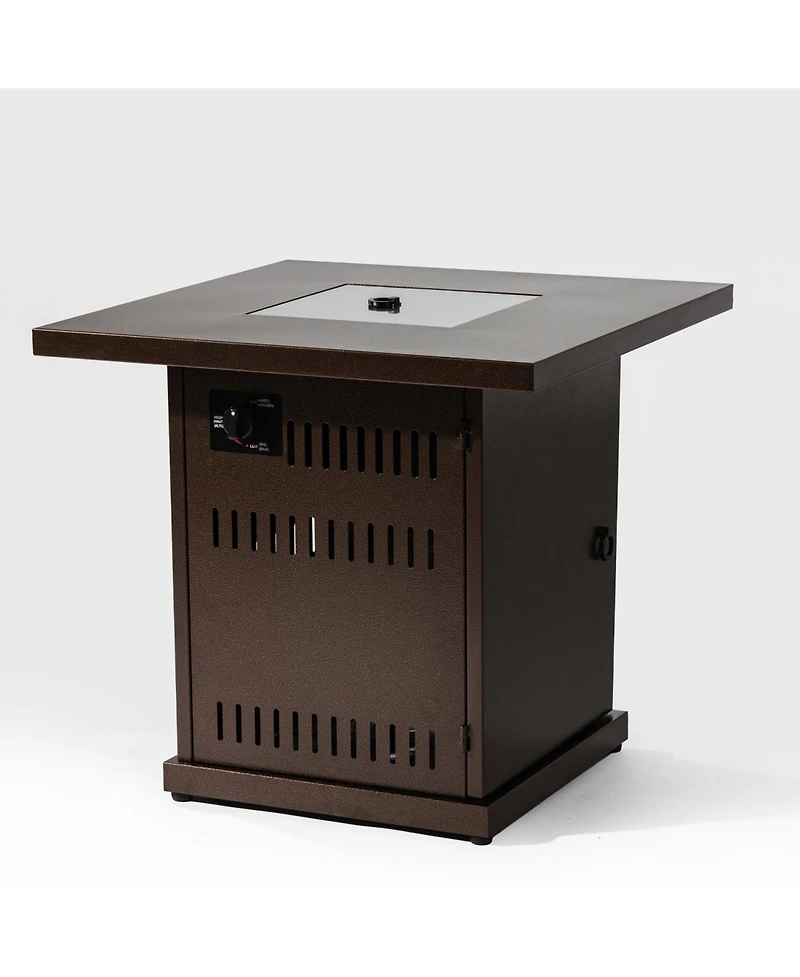 Streamdale 28IN Square fire pit table Propane Fire Table with Stainless steel lid