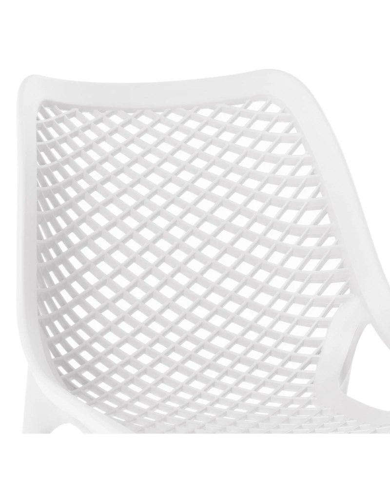 Outdoor Stackable Modern Plastic Dining Chairs (Set of 2)
