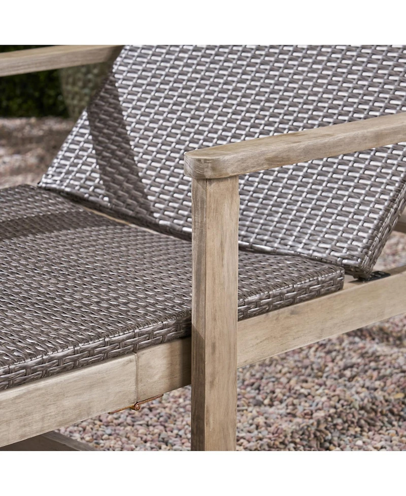 Acacia Wood Adjustable Chaise Lounge with Armrests for Enhanced Outdoor Relaxation