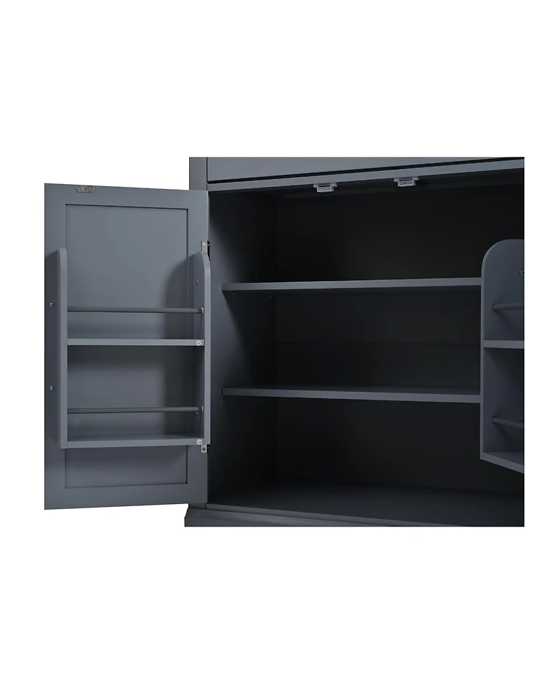 Streamdale Gray Kitchen Pantry with Drawer, Adjustable Shelves and Door Shelves