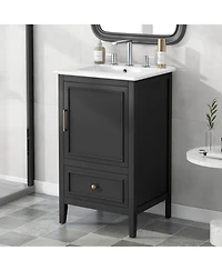 Streamdale 20" Black Vanity with Sink, Cabinet Door & Drawer